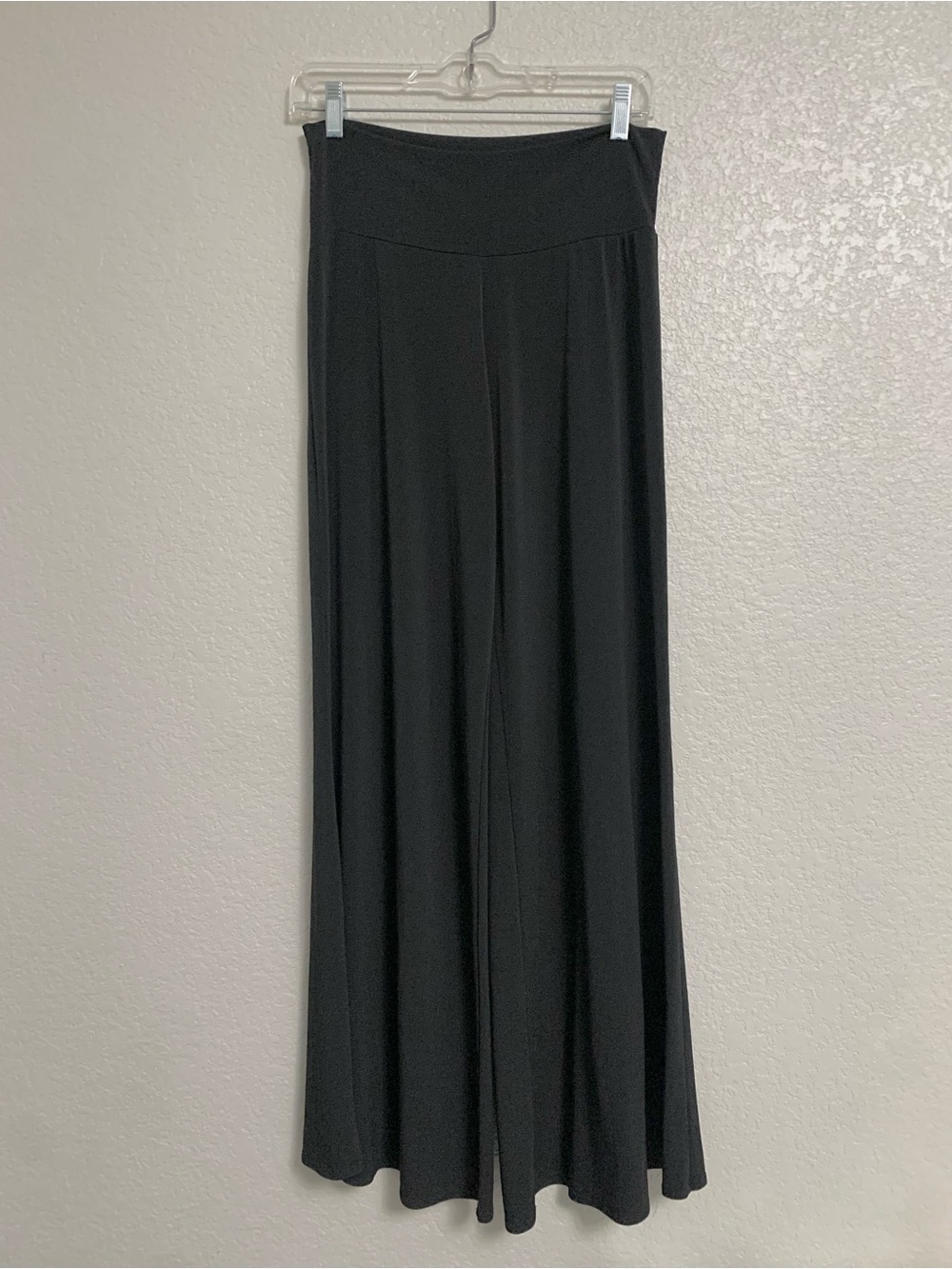 Clara Sun Woo Pants Womens M Wide Leg Pull On Palazzo Stretch Jersey Travel Lage
